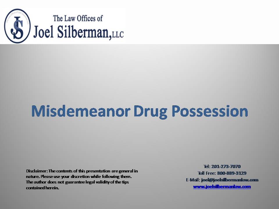Misdemeanor Drug Possession