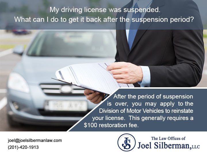 My driving license was suspended. What can I do to get it back after the suspension period?