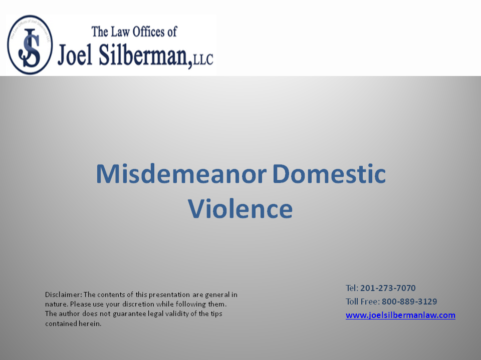 Misdemeanor Domestic Violence