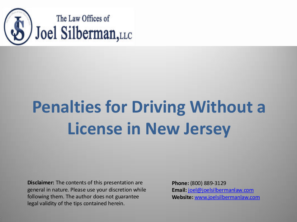 Penalties for Driving Without a License in New Jersey